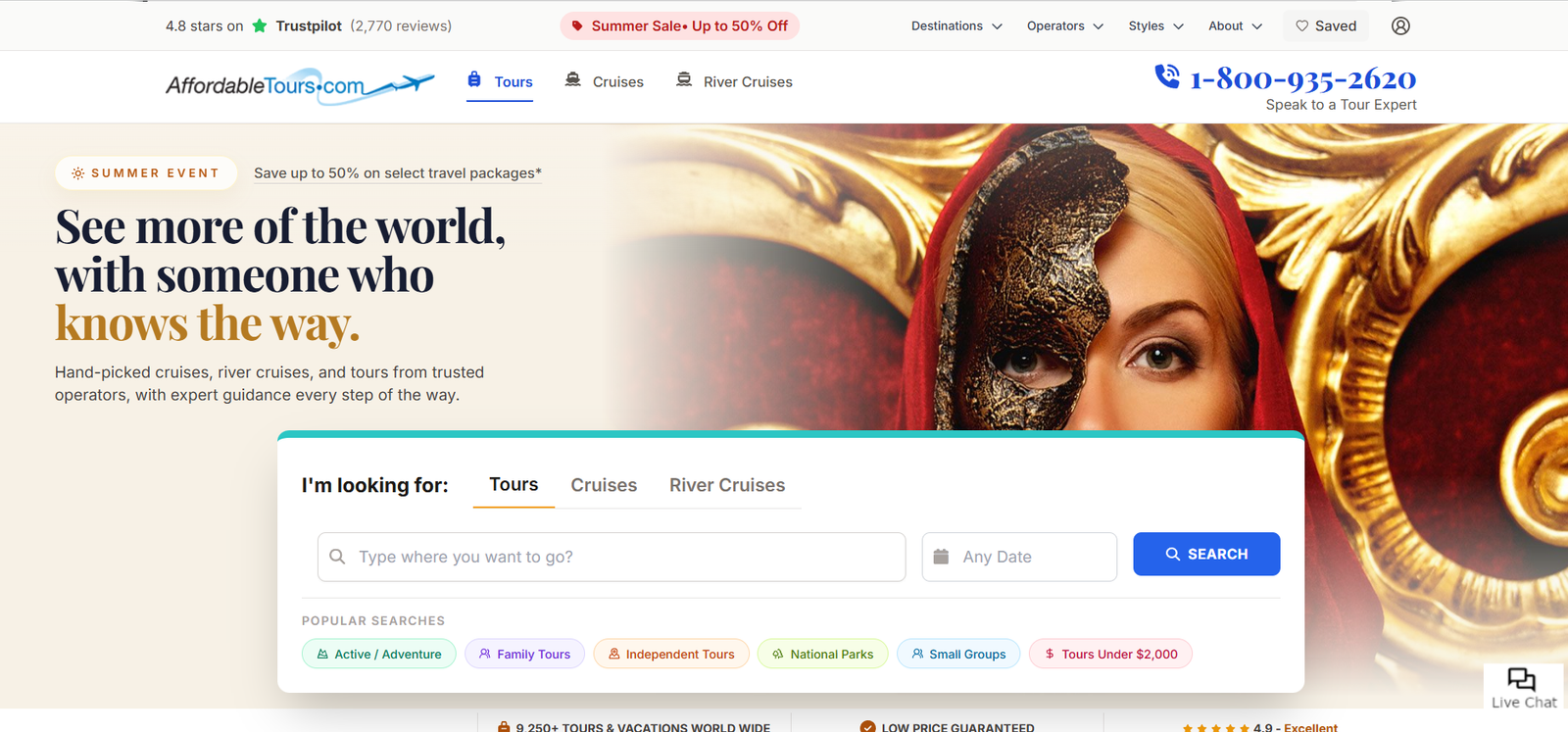 AffordableTours.com — Project screen